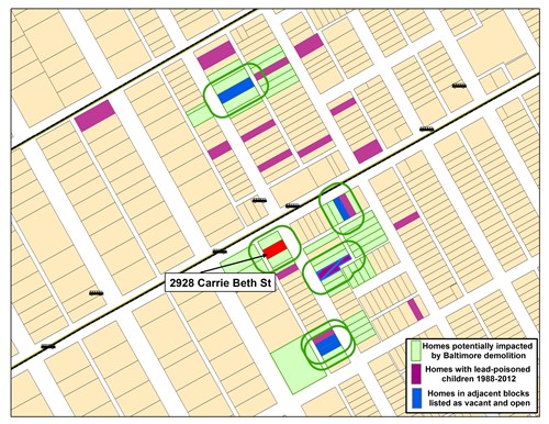 Parcel map expamle highlighting different housing characteristics